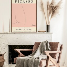 Picasso Exhibition Poster, Female Body, Pink Vintage Art, Minimalist Line Drawing, Art Print, Bedroom Gift, A1/A2/A3/A4 - thumbnail 3