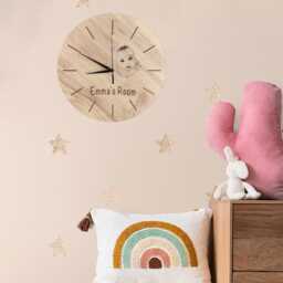 Personalized Engraved Photo Clock/Custom Wood Nursery Decor - thumbnail 2
