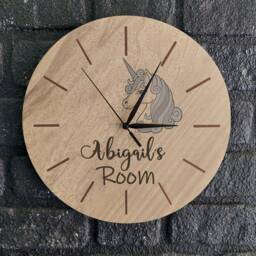 Personalized Engraved Photo Clock/Custom Wood Nursery Decor - thumbnail 3