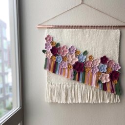 Custom - Macrame Flower Woven Wall Hanging, Large Weaving, Statement Art, Yarn Tapestry, Weaving