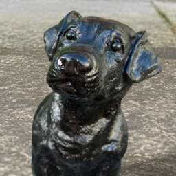 Stone Black Labrador Retriever Statue Cement Dog Outdoor Pet Sculpture Garden Ornament Handmade Yard Decor Memorial Gift For Lovers - thumbnail 4