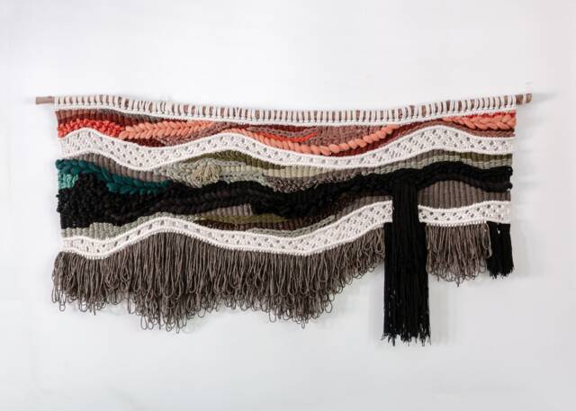 Macrame Wall Hanging Woods - Headboard Fiber Art Macraweave Tapestry Inland Deco - image 1