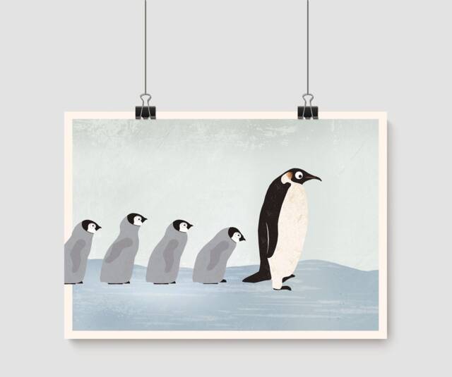 Poster Penguins, Poster A4, Illustrations, Animal Poster, Birthday, Children's Birthday - image 1