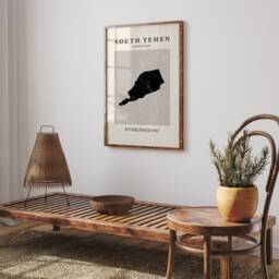 Abstract South Yemen Map Vintage Wall Art Print Picasso + Matisse Inspired Travel Poster - thumbnail 3