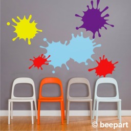 Paint Splatter Wall Decal Set, Art Room Decor - thumbnail 1