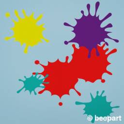 Paint Splatter Wall Decal Set, Art Room Decor - thumbnail 2