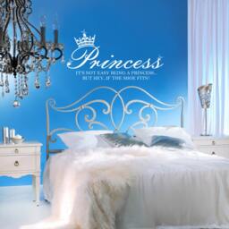 Princess Crown Shoe Quote Art Decal Girl Bedroom Vinyl Wall Sticker Decoration - thumbnail 2