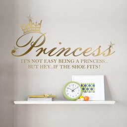 Princess Crown Shoe Quote Art Decal Girl Bedroom Vinyl Wall Sticker Decoration - thumbnail 3