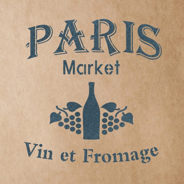 Vin Et Fromage Stencil For Painting Signs Crafting Diy Wall Decor - image 1