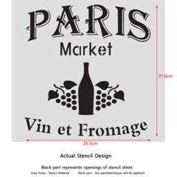 Vin Et Fromage Stencil For Painting Signs Crafting Diy Wall Decor - thumbnail 3
