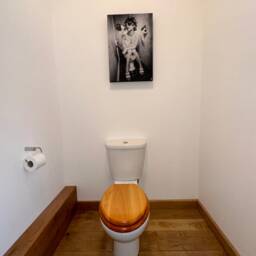 Glam Toilet Art, Bougie Girl Drinking, Green Rhinestone Embellished Print - thumbnail 3