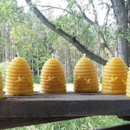 Set Of 6 Michigan Beeswax Beehive Candles Rustic Farmhouse Decor - thumbnail 3