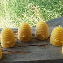 Set Of 6 Michigan Beeswax Beehive Candles Rustic Farmhouse Decor - thumbnail 2