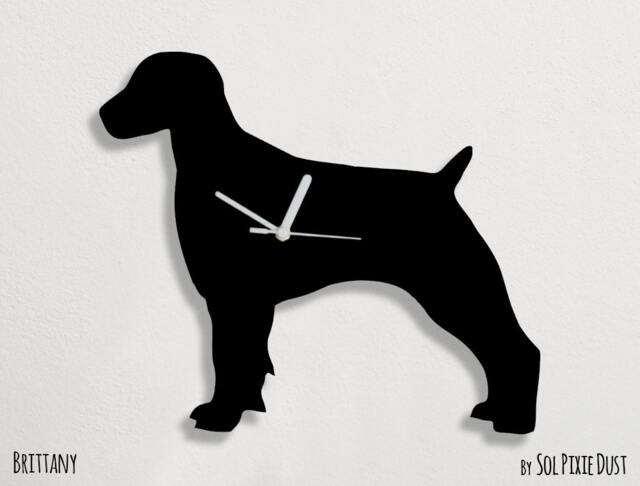 Brittany Dog - Wall Clock Silhouette - image 1