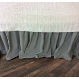 Linen Bedskirt in Medium Grey, Dust Ruffles, Shabby Chic Bedding, Romantic Country, Queen Bedskirt, Twin King - thumbnail 3