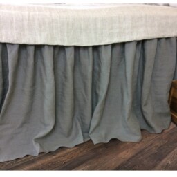 Linen Bedskirt in Medium Grey, Dust Ruffles, Shabby Chic Bedding, Romantic Country, Queen Bedskirt, Twin King - thumbnail 2