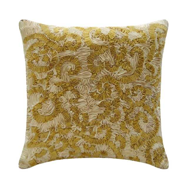 "Art Silk Gold Couch Pillow 16""x16" - image 1