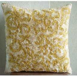 "Art Silk Gold Couch Pillow 16""x16" - thumbnail 3