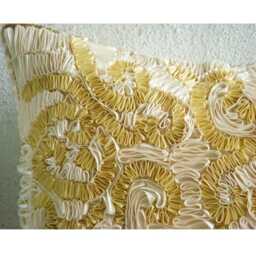 "Art Silk Gold Couch Pillow 16""x16" - thumbnail 2