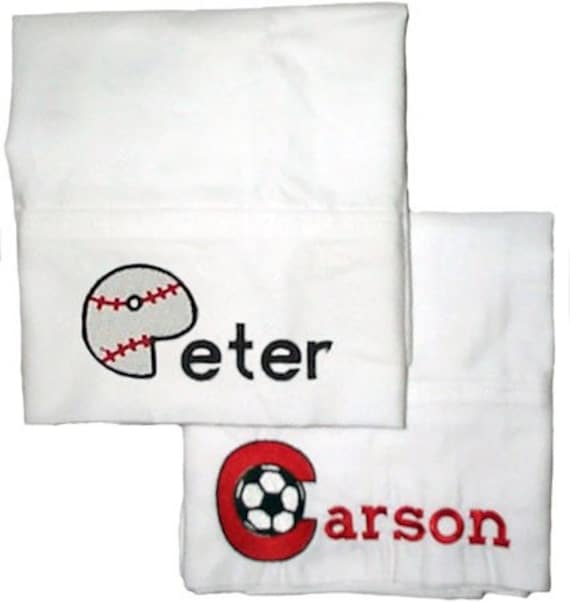Sports Pillowcase Custom Embroidered & Personalized