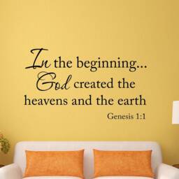 In The Beginning God Created Heavens & Earth Genesis 11 Bible Wall Decal Scripture Verse Decor Vwaq-7062 - thumbnail 1