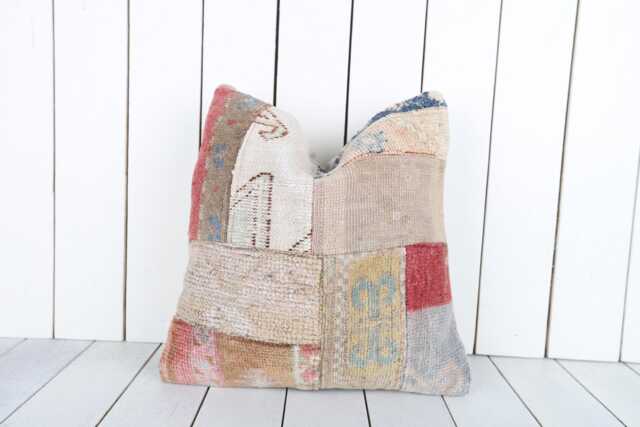 Vintage Turkish Kilim Pillow Bohemian Cushion Cover - 16x16 - image 1