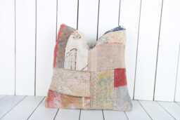 Vintage Turkish Kilim Pillow Bohemian Cushion Cover - 16x16 - thumbnail 1