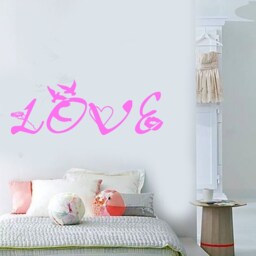 Wall Vinyl Decal Love Words With Symbols Of Birds Flowers Kisses Modern Abstract Home Art Decor - #1174Dz - thumbnail 2