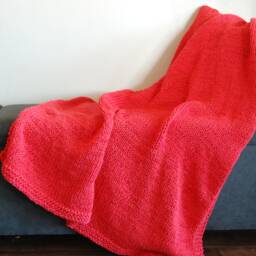 Handmade Chunky Knit Blanket, Throw, Heart Valentine's Gift, Pure Cotton Bedroom Home Natural Yarn, Mother's Day Gift - thumbnail 3