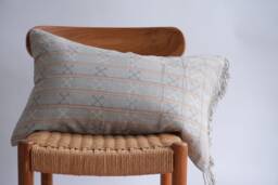Handwoven Lumbar Pillow Cover Light Blue Karen Tribal Design - thumbnail 1