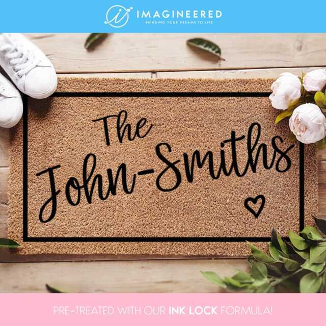 Custom Doormat, Family Name Door Mat, Wedding Gift, Closing Realtor Grandparent Gift - image 1