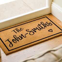 Custom Doormat, Family Name Door Mat, Wedding Gift, Closing Realtor Grandparent Gift - thumbnail 2