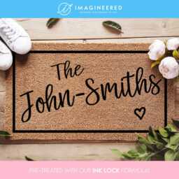 Custom Doormat, Family Name Door Mat, Wedding Gift, Closing Realtor Grandparent Gift - thumbnail 1