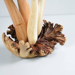 Sponge Mushrooms Statue, Forest Art, Garden Decor, Burl Wood, Natural, Handmade Sculpture, Room Grandma Gifts, Gift For Her - thumbnail 4