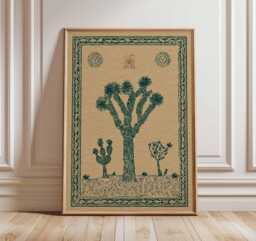 Cactus Art Print, Vintage Botanical Poster, Southwestern Wall Art, Desert Nature Illustration, Rustic Boho Home Decor - thumbnail 1