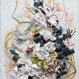 Abstract Floral Collage Art Mixed Media Nature Wall Decor - 19.7x27.6 - thumbnail 2