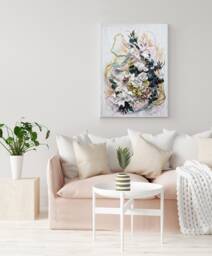 Abstract Floral Collage Art Mixed Media Nature Wall Decor - 19.7x27.6 - thumbnail 1