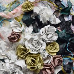 Abstract Floral Collage Art Mixed Media Nature Wall Decor - 19.7x27.6 - thumbnail 3