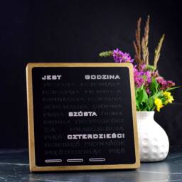 Polish Word Clock - White Led Wordclock, Polski Zegarek, Light Up Clock, Wood Electronic Clock - thumbnail 3