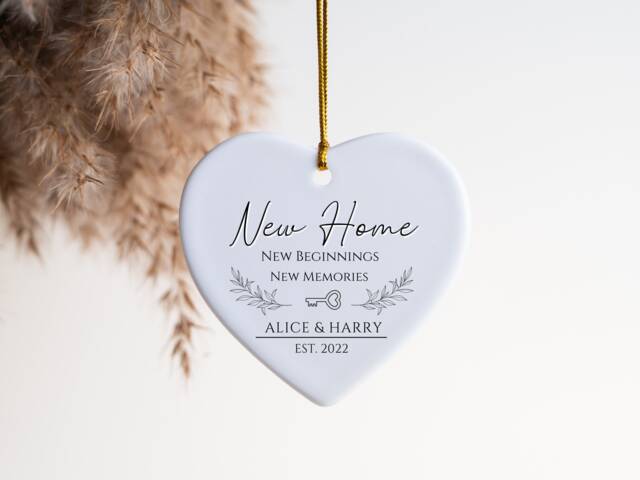 New Home, Beginnings, Memories, Road Name, Personalized Christmas Ornament 2022, First Christmas, Keepsake, Porcelain - image 1