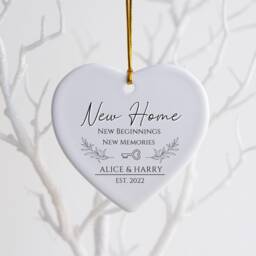 New Home, Beginnings, Memories, Road Name, Personalized Christmas Ornament 2022, First Christmas, Keepsake, Porcelain - thumbnail 2