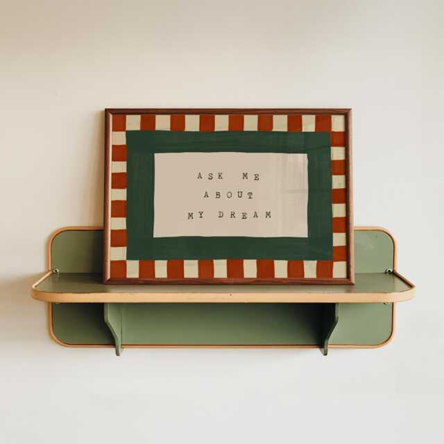 Retro Bedroom Wall Art, Checkered Mid Century Print, Prints, Ask Me About My Dream Art For - image 1