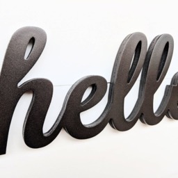 Hello Wood Sign Birch Plywood Wall Decor - thumbnail 3
