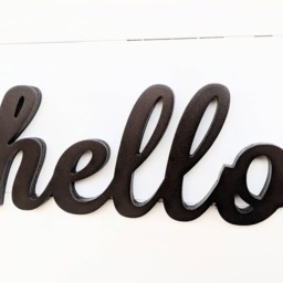 Hello Wood Sign Birch Plywood Wall Decor - thumbnail 2