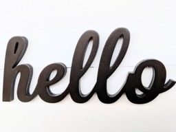 Hello Wood Sign Birch Plywood Wall Decor - thumbnail 1