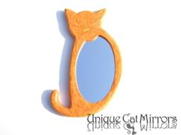 Cat Lovers Gift, Decorative Wall Mirror Cat Shaped, Orange Tabby Mirror, Home Or Office Decor, House Warming Gifts, Cat Shaped Furniture