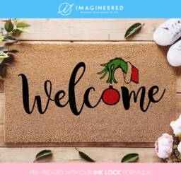 Welcome Grinch Doormat - Funny Christmas Rug Decorations Mat Porch Holiday - thumbnail 1