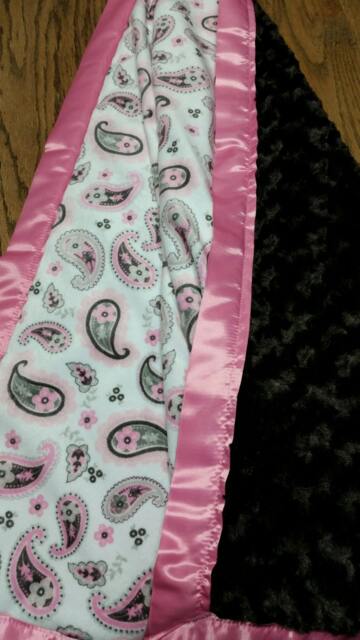 Western Baby Blanket, Cowgirl Minky Pink Blanket - image 1
