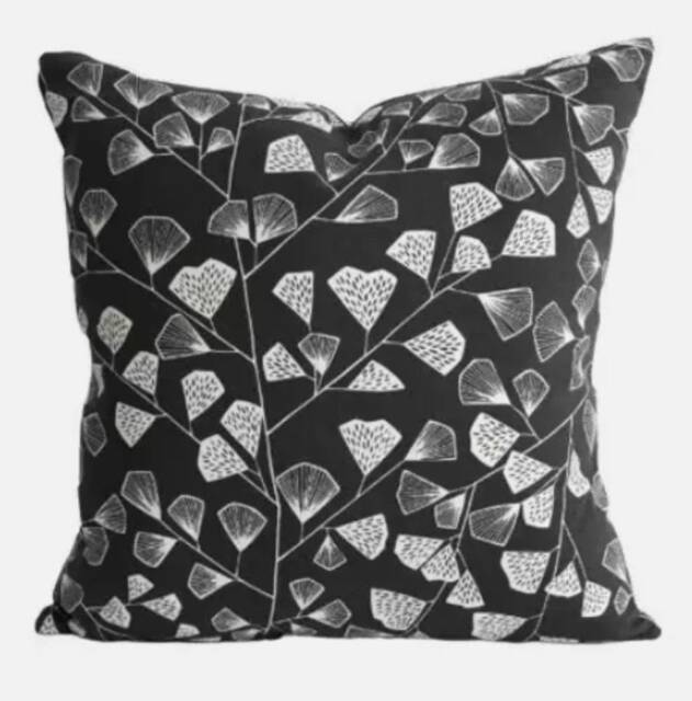 Missprint Fern Nightfrost Black White Cushion Cover , Throw Pillow Scatter Cushions UK - image 1