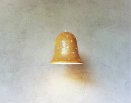 Handmade Amber Glaze Ceramic Pendant Light Bell Shape Kitchen Lighting - thumbnail 1